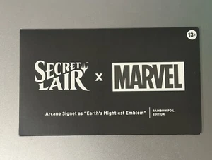 MTG Marvel Secret Lair x Arcane Signet Earth's Mightiest Emblem Foil Promo NEW - Bild 1 von 3