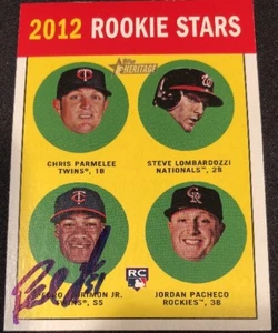 Pedro Florimon Twins Signed Auto Autographed 2012 Topps Heritage Card #135 ~ COA - Picture 1 of 5