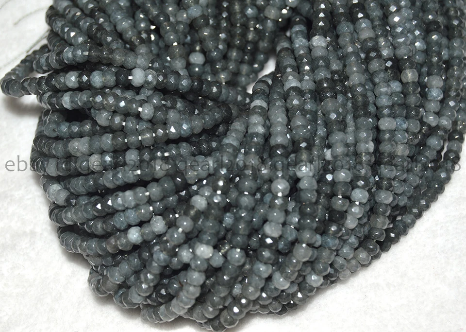 2x4mm Natural Faceted Multicolor Gemstone Rondelle Abacus Loose Beads 15" - Image 1 of 4