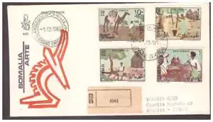 FDC Venetia Club Somalia Ind.1966 - Art Somali ~ Viagg. Racc - Picture 1 of 1