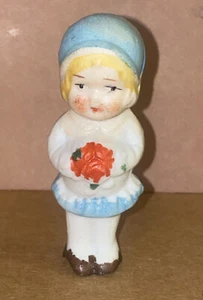 VINTAGE FROZEN CHARLOTTE BISQUE PENNY PUPPE BLUMENMÄDCHEN ANTIK SPIELZEUG JAPAN - Bild 1 von 8