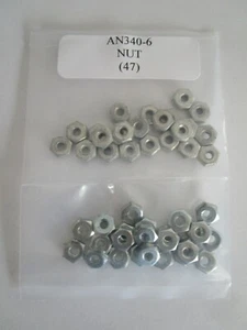 AN340-6 Hex Nut 6-32 Steel Alt. to MS35649-262 - Lot of 47 - Picture 1 of 4