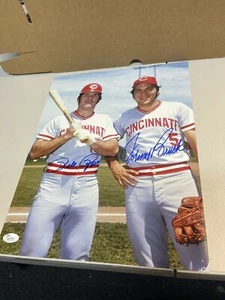 CINCINNATI REDS JOHNNY BENCH & PETE ROSE DUAL SIGNED 11x14 BIG RED MACHINE JSA - Picture 1 of 1