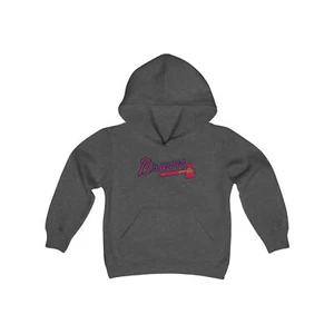 Atlanta Braves Youth Heavy Blend Hooded Sweatshirt - Picture 1 of 31