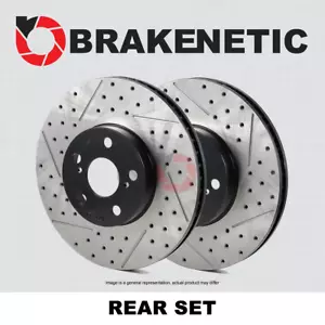 REAR SET BRAKENETIC Premium Drilled Slotted Brake Disc Rotors BNP40097.DS - Picture 1 of 1
