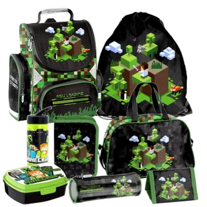 Minecraft Games Pixel 8 tlg. Set Tornister Ranzen Schulranzen Federmappe Tasche - Bild 1 von 6