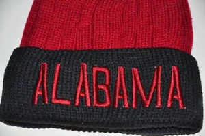 Alabama Crochet Black Stocking Hat Fuzzy Lining Soft Adult Size New!! - Picture 1 of 4