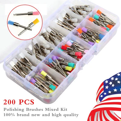 200PC Dental Nylon Materials Closure Flat Polishing Polisher Prophylaxis Brushes - Image 1 of 4