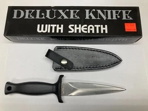 Fixed Blade Knife, Silver Blade, with Leather Sheath G-20L - Picture 1 of 23
