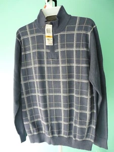 Issac Ella karierter Pullover, Langarm, 98% Baumwolle, Viertelreißverschluss, mittel - Bild 1 von 4