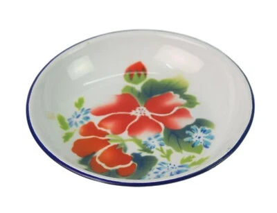 Assiette Décorative En Émail Chinois Imprimée De Fleurs – Décor Vintage. I14-142 - Photo 1/4