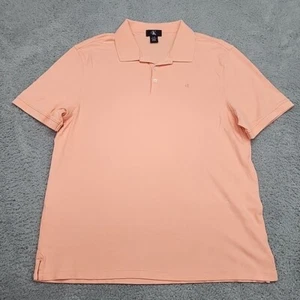 Calvin Klein Polo Shirt Mens Extra Large Pink Salmon CK Casual Rugby Cotton Logo - Picture 1 of 10