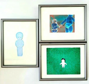 3-teiliges Set Funky gerahmte Drucke, Babys Anime Frozen Puppe, silberner Metallrahmen - Bild 1 von 7