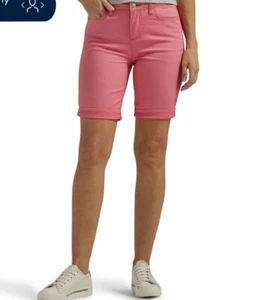 Bermudas Lee tiro medio talla 18M premium elásticas color rosa Lovat nuevas con etiquetas - Imagen 1 de 5