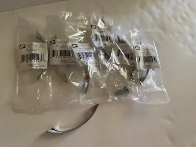 "Juego de 7 tiradores de cajón de gabinete cromados pulidos nuevos sin usar arco básico de 3"" de largo" Foto 1 de 4