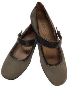 Womens 6.5 Natural Soul by Naturalizer Mary Jane Ballet Flats Taupe New - Picture 1 of 17