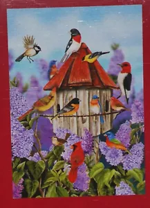 Dekorative Gartenflagge "Vögel und Flieder" 18 Zoll x 12,5 Zoll - Bild 1 von 4