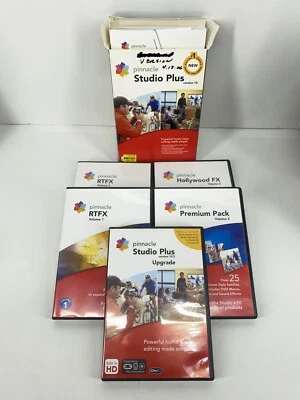 Pinnacle Studio Plus Version 10 w/10.5 Upgrade, RTFX VOL 1+2, Hollywood FX Vol 2 - Image 1 of 4