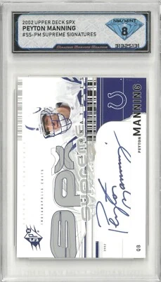 2002 UD SPx PEYTON MANNING #SS-PM Supreme Signatures Cut Auto 💎 DSG 8 NM/Mint - Image 1 of 2