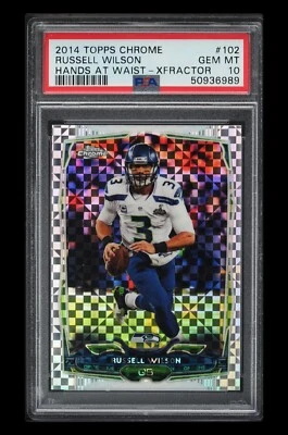 2014 🏈 Topps Chrome, Russell Wilson, XFractor, Refractor, #102, Seahawks PSA-10 Foto 1 de 2