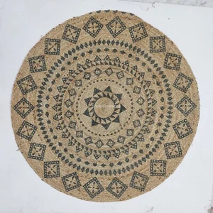 Handwoven Round Jute Rug, Round Boho Rug, Round Rug, Braided Jute Rug, Jute rug - Picture 1 of 3