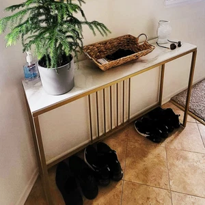 Konsolentisch Weiß Sofa Eingangsbereich Flurmöbel Flurtisch Empfangszimmer Gold - Bild 1 von 33