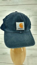 Carhartt Blue Snapback Trucker Hat Cap Mesh Patch