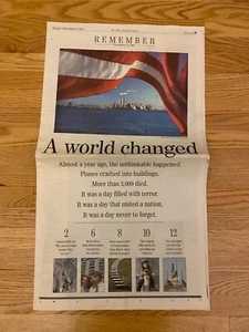 Periódico St Paul Pioneer Press 2002 Remember Sept 9/11 Attack NYC MN Victims - Imagen 1 de 16