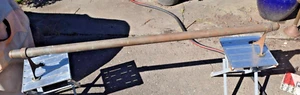 VTG ANTQ 55.5" Bar Foot Rest w/ solid brass supports & round ends Great patina - Picture 1 of 8
