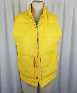 Vintage Handmade Cargo Pocket Vest Zip Up Puffer Quilted Winter Womens S M Sunny - Picture 1 of 8