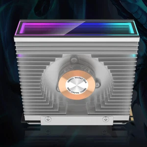 ARGB M.2 2280 SSD Kühlkörper mit 50MM PWM Dual Lüfter für M.2 Desktop PC (grau) UK - Bild 1 von 7