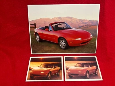 Mazda Miata MX-5 большая открытка и 2 коллекционные карточки 1990 NA родстер - Изображение 1 из 3