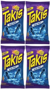 919243 4 X 280G PACKET TAKIS BLUE HEAT CHILLI PEPPER & LIME TORTILLA CHIPS SPICY - Picture 1 of 1