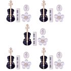  20 Pcs Earl Enamel Pin Vintage Brooches for Women Violin Crystal