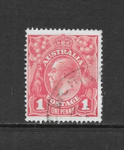 AUSTRALIA SCOTT 21a USED FINE - 1914 1p CAR ROSE ISSUE - KING GEORGE V - Picture 1 of 2