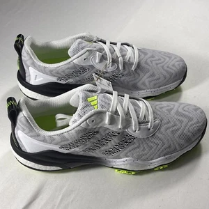 Adidas Mens 11 CodeChaos 25 Spikeless Golf Shoes - IF3268 - White/Black/Yellow - Picture 1 of 7