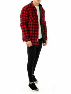 Camisa de trabajo de franela cálida acolchada para hombre 822 - Imagen 1 de 26