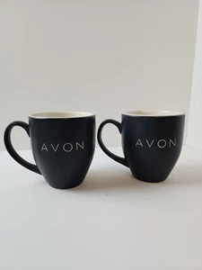 Set of Black Mugs with Avon Logo - Picture 1 of 6