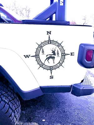 DECALQUE DE VINIL BÚSSOLA VEADO PARA Caminhão SUV Amortecedor Parede Laptop Decoração para Casa sm - Imagem 1 de 4