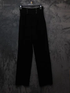 Neo-Ludwig Pants Womens Small Black High Waist Sailor Button Front Straight Leg - Picture 1 of 10