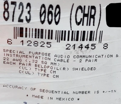 Belden 8723 22/2P Individually Shielded Twisted Pairs Audio/Control Cable /50ft - Image 1 of 4