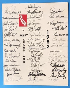 1982 CA LA Angels Team Sign 45 Reggie Jackson, Rod Carew, Tommy John, Fred Lynn - Picture 1 of 8