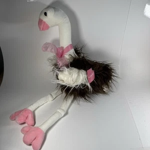 Casa de vacaciones de peluche Inter American Products avestruz marrón blanco rosa 14" 2018 - Imagen 1 de 9