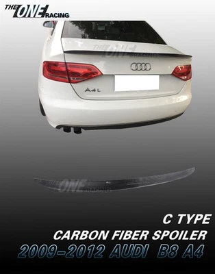 Carbon fiber spoiler for 2009-2012 Audi A4 B8 /A4 Quattro Sedan 4dr Type C - Image 1 of 4