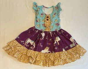 Eleanor Rose Unicorn HTF Rare Plum Peony Dress size 6/7 - Bild 1 von 8