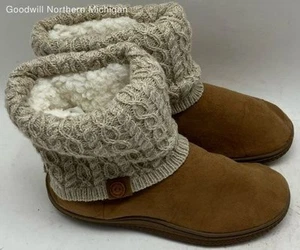 Muk Luks Cozy Brown Cable Knit Ankle Boot Boots Women 9-10 - Picture 1 of 7