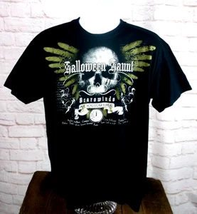 "SCAROWINDS" spooky HALLOWEEN HAUNT Carowinds T-Shirt SIZE LARGE roller coaster - Picture 1 of 4