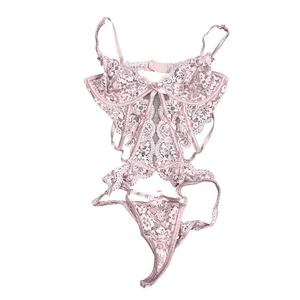 For Love & Lemons Creamsicle Lace Bodysuit Teddy Floral Pink Size S - Picture 1 of 11
