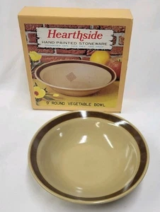 New Hearthside Hand Painted Stoneware 9" Vegetable Bowl Japan Vtg 70s Grannycore - Picture 1 of 11