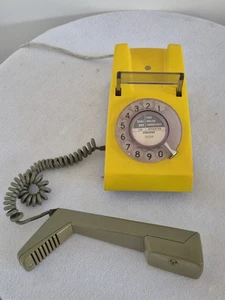 VINTAGE BT 1970's GPO DIAL TRIM PHONE TELEPHONE - Sunshine yellow and green 722 - Picture 1 of 7